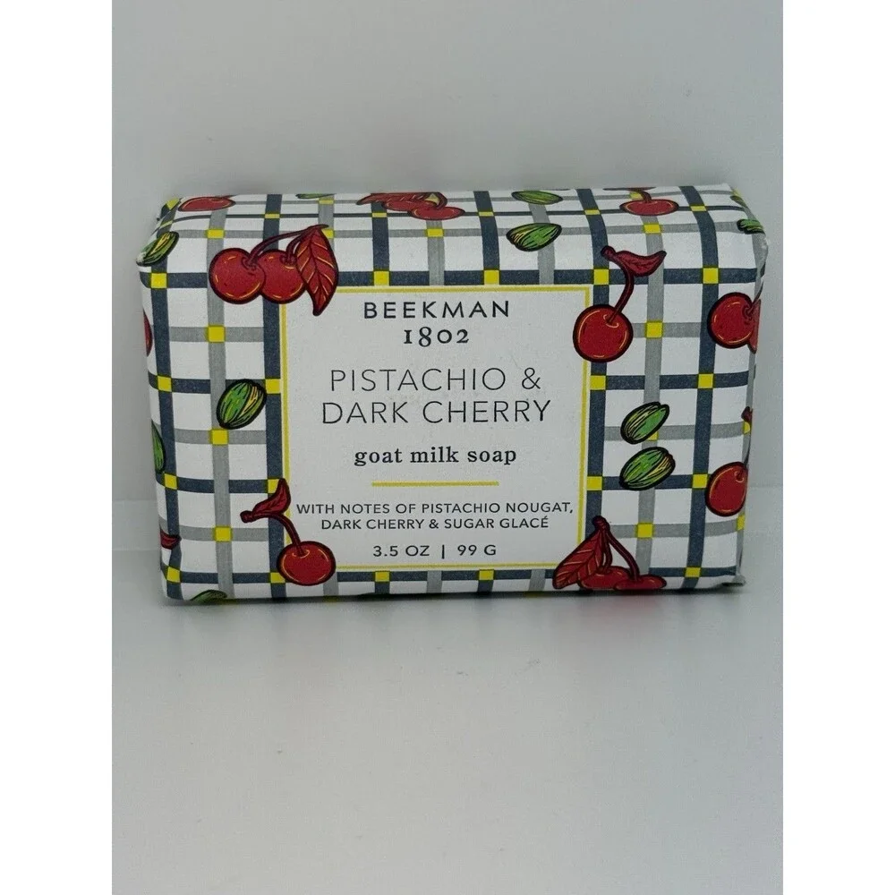 Beekman 1802 Goat Milk Soap Bars Pistachio Dark‎ Cherry & Vanilla 3.5oz Set New
